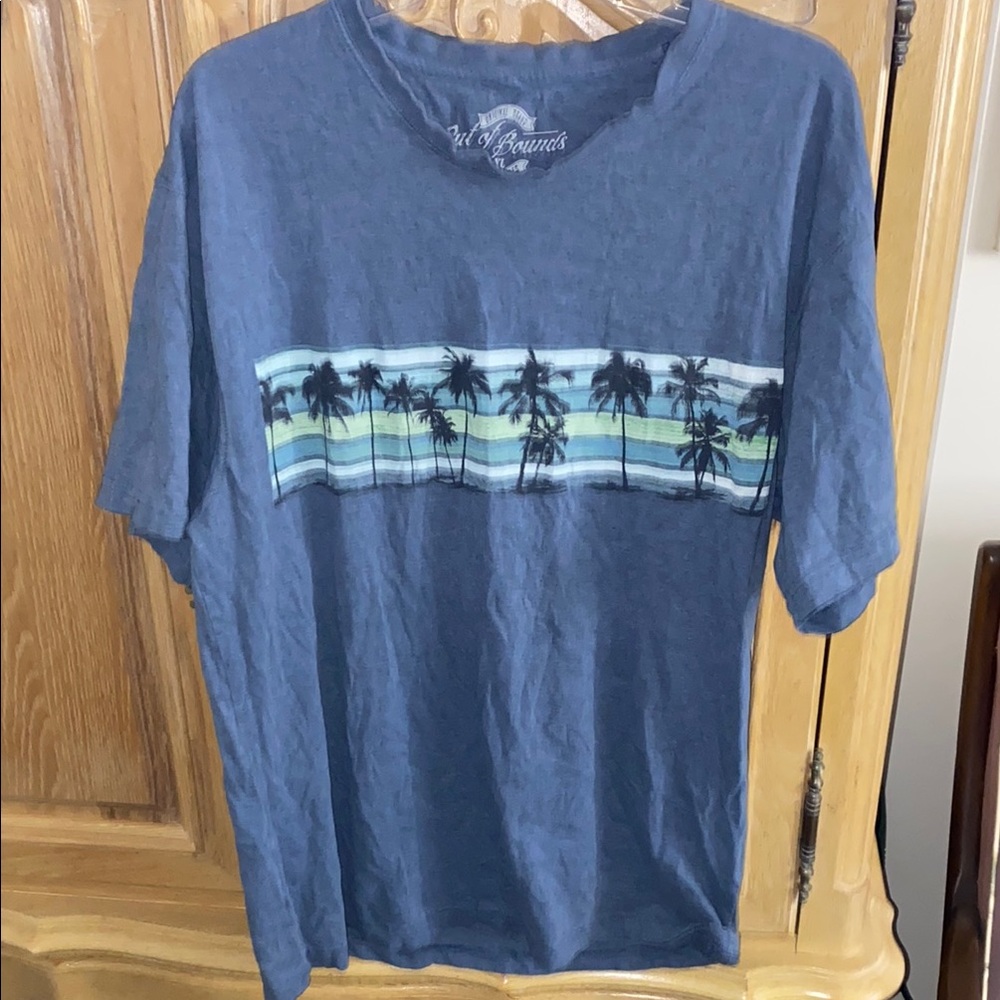 Blue Palm Tree Graphic T-Shirt